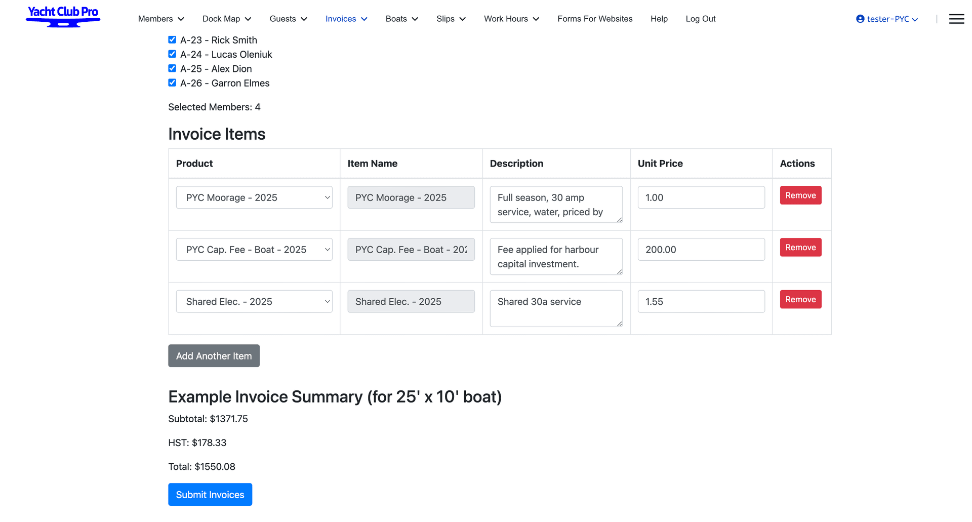 Yacht Club Pro Interface